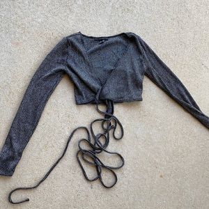 Sparkly tie up crop